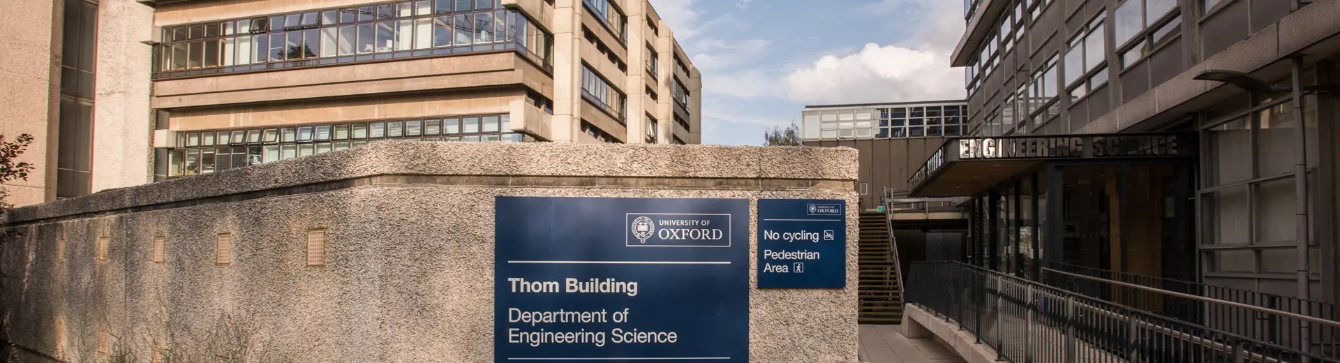Entrance of the Department of Engineering Science's Thom Building