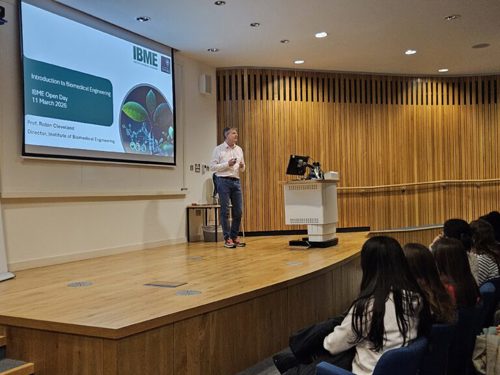 Prof. Cleveland presenting at the IBME Open Day 2026