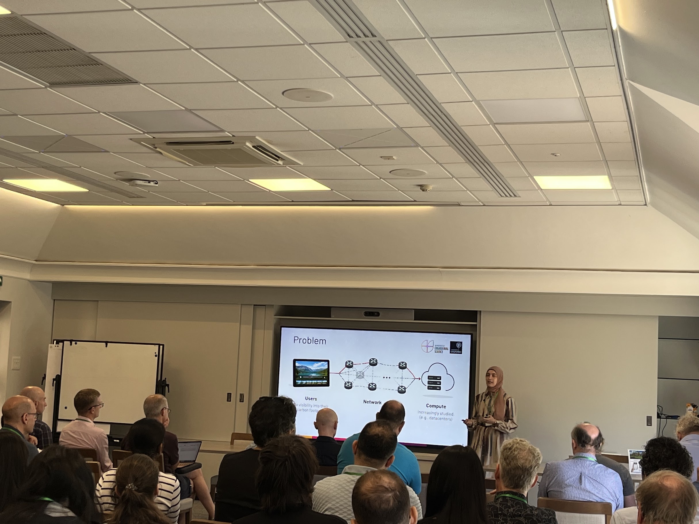 Saswan presenting her research work