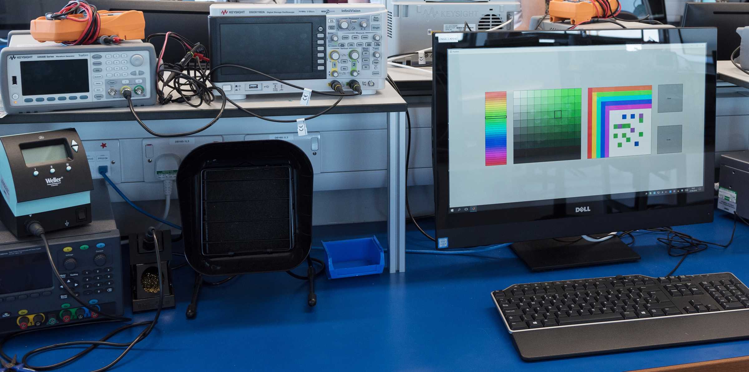 Computer in an electrical lab