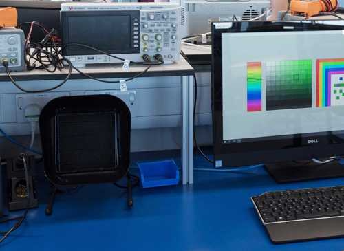 Computer in an electrical lab