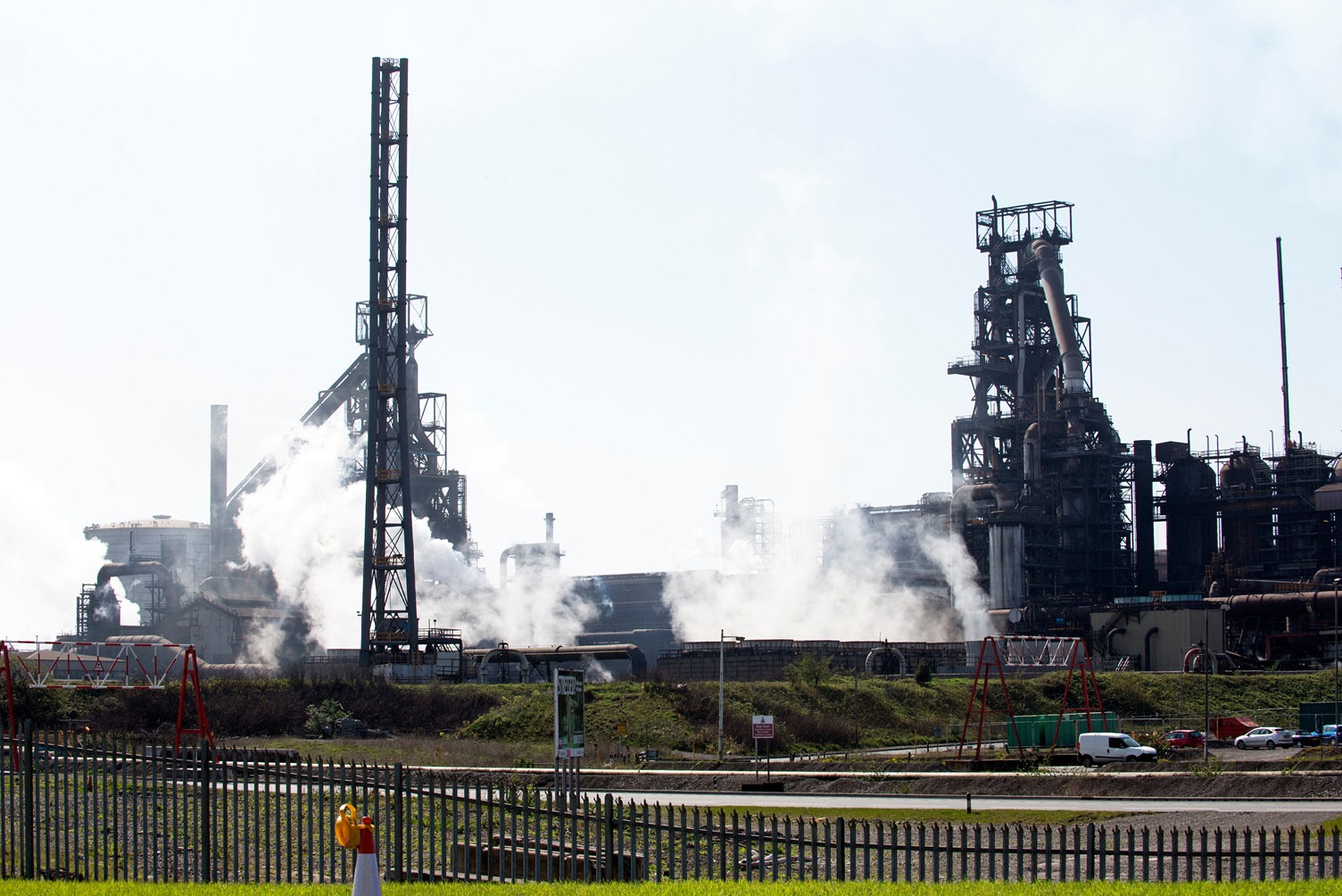 Steelworks blast furnace, Port Talbot, South Wales, UK