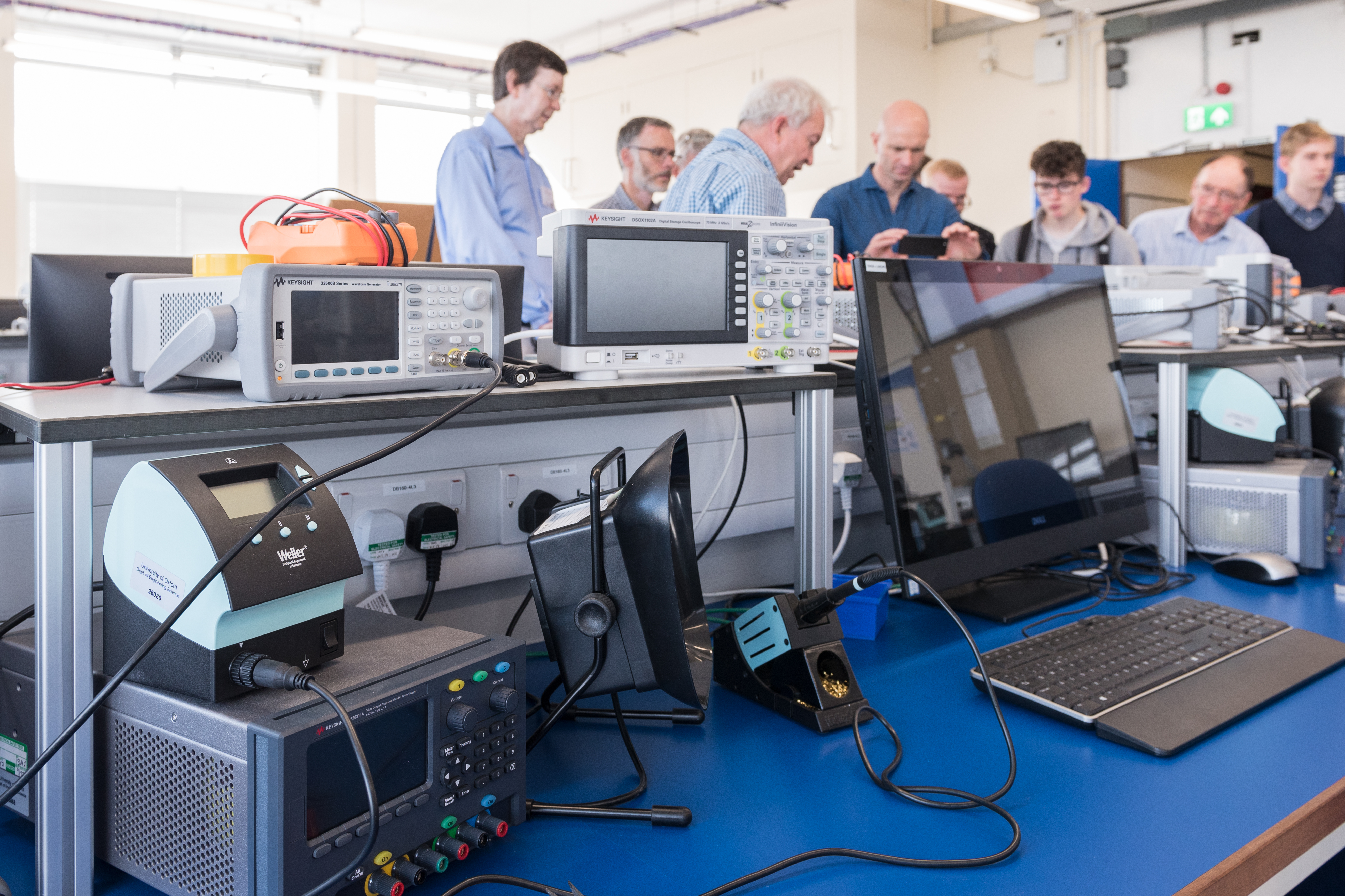 Electronic equipment with group in the background