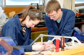 First Year Design Build and Test Lab students