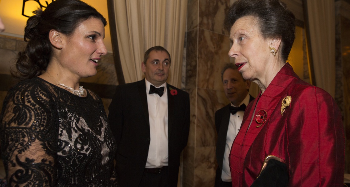 Princess Anne talking to Amelia Gould at WISE VIP Reception 2017