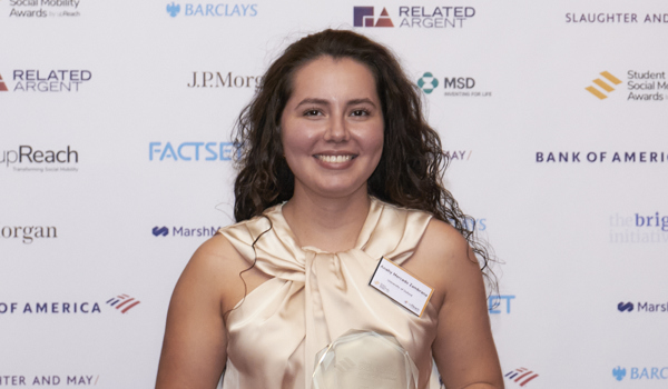 Engineering student receives upReach Student Social Mobility Award from charity upReach