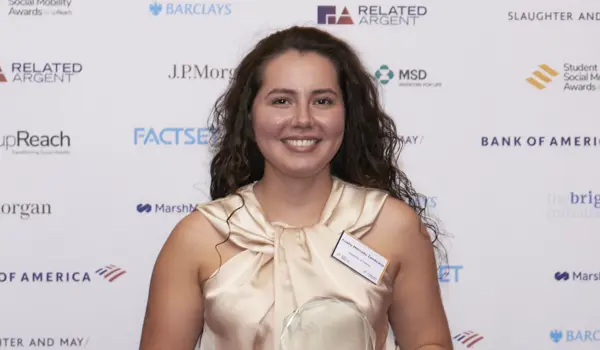 Engineering student receives upReach Student Social Mobility Award from charity upReach