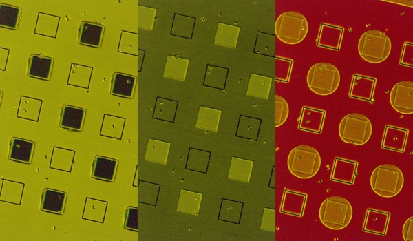 A laser engineered liquid crystal device being switched by an applied voltage