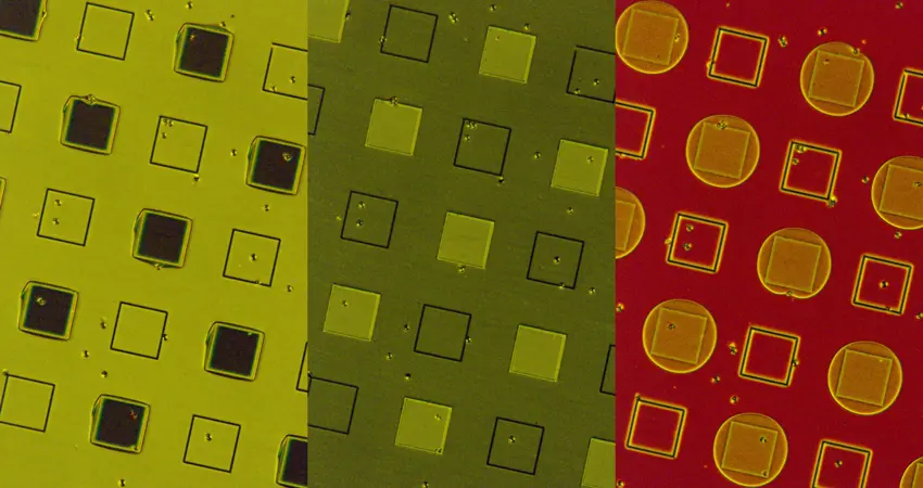A laser engineered liquid crystal device being switched by an applied voltage