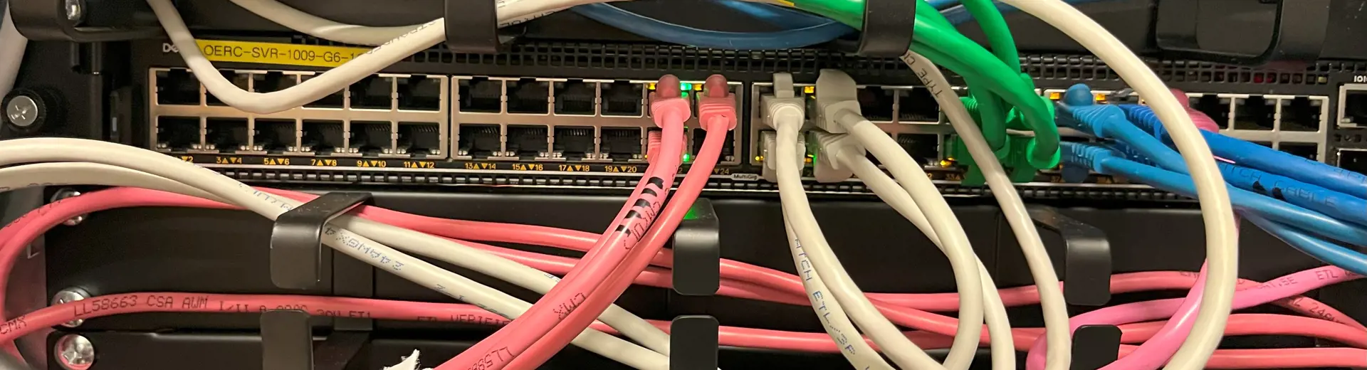 brightly coloured computer cables