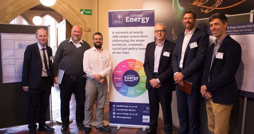 Professors David Howey and David Wallom with other contributors at the Oxford Energy Day in 2018