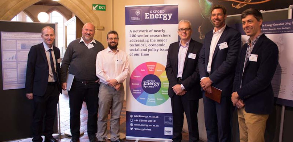 Professors David Howey and David Wallom with other contributors at the Oxford Energy Day in 2018