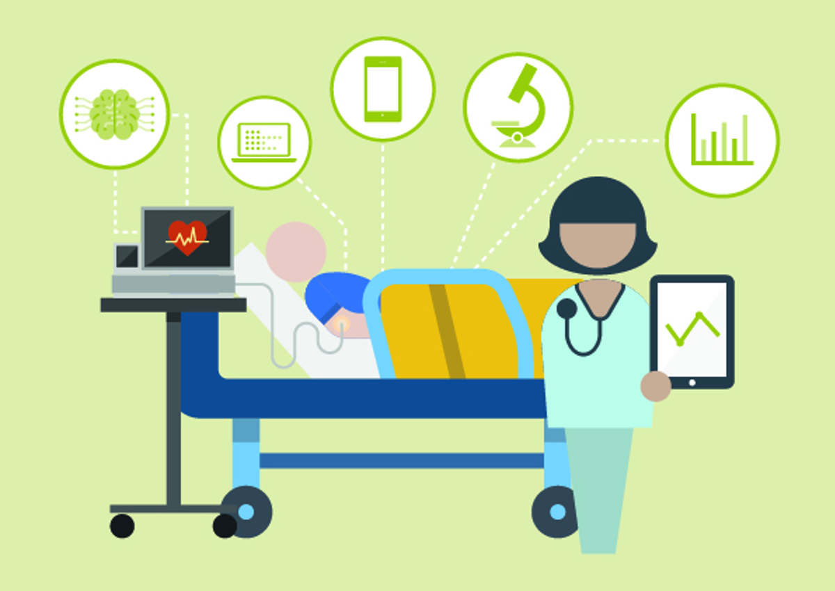 Data report health and science graphic