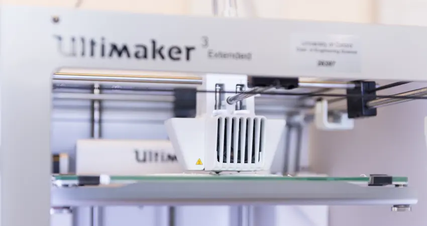 Close up of large 3D printer