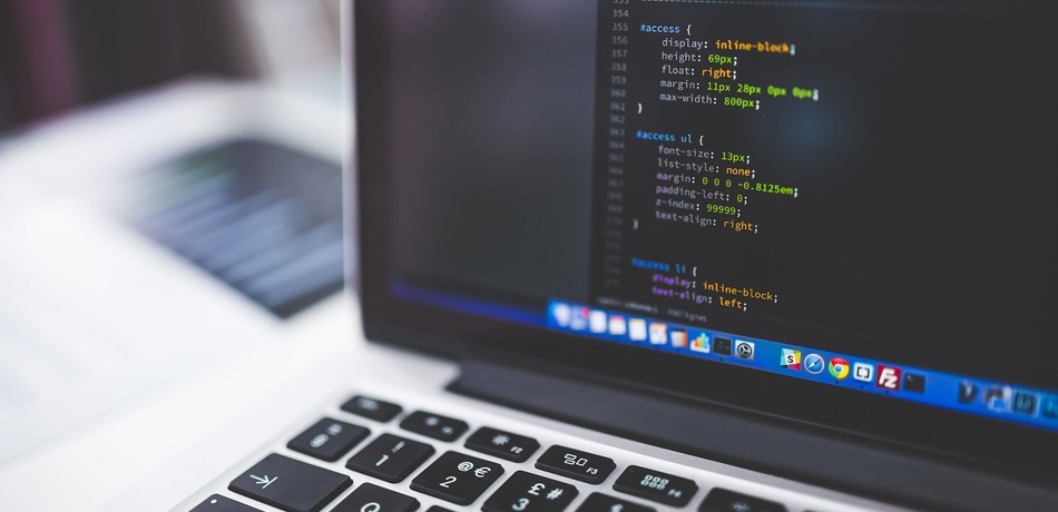 Close up of code on a laptop