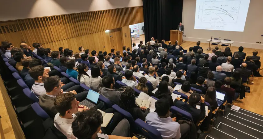 Delegates at the Oxford Battery Modelling Symposium 2019, Pembroke College