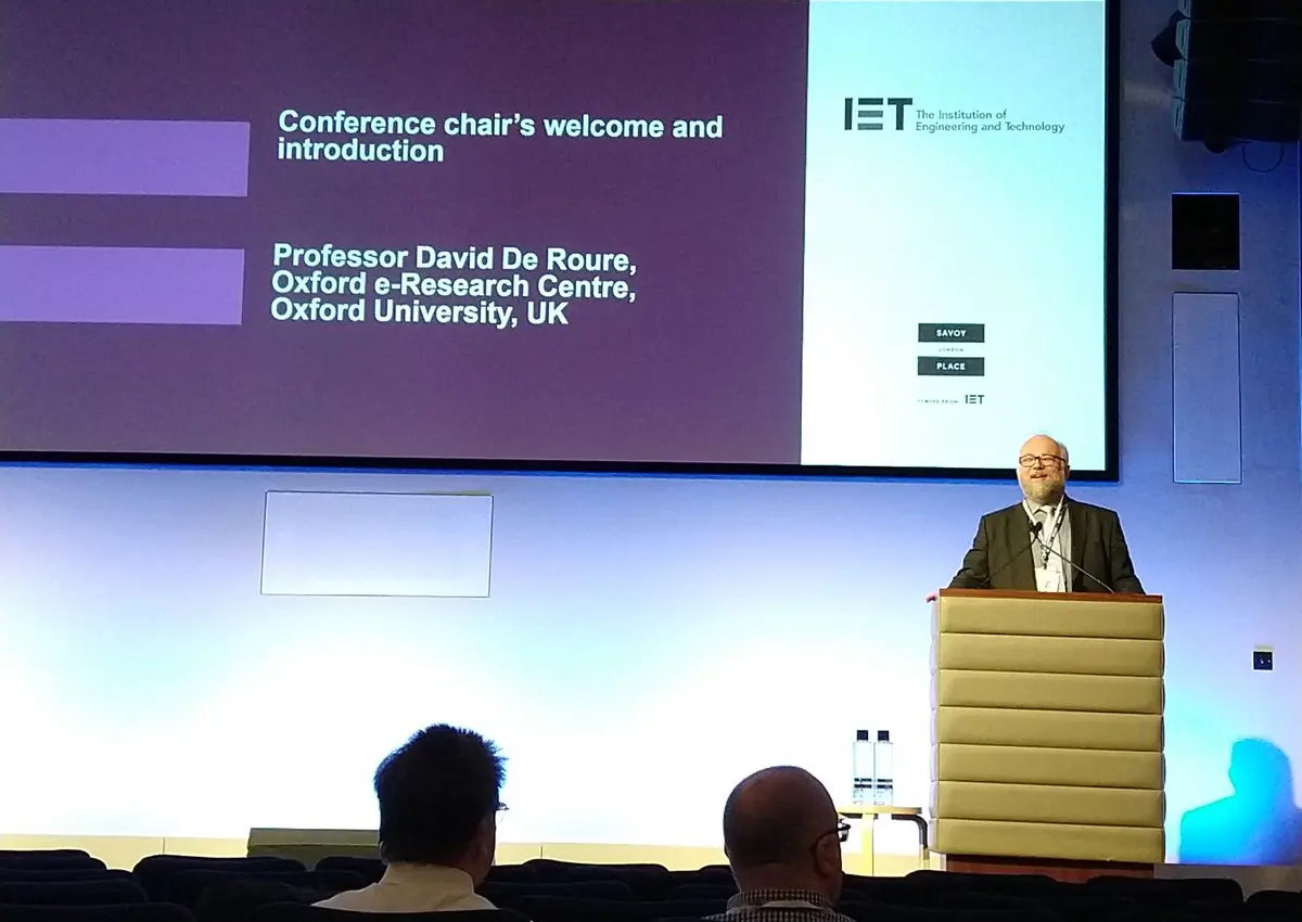 Professor David De Roure presenting at the Living in the Internet of Things conference