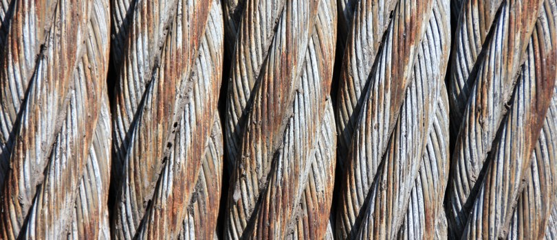 Close up of rope in vertical lines