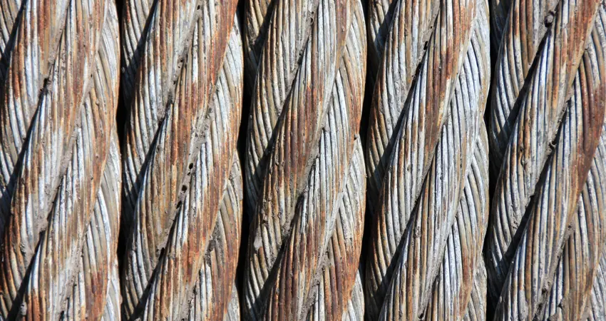 Close up of rope in vertical lines