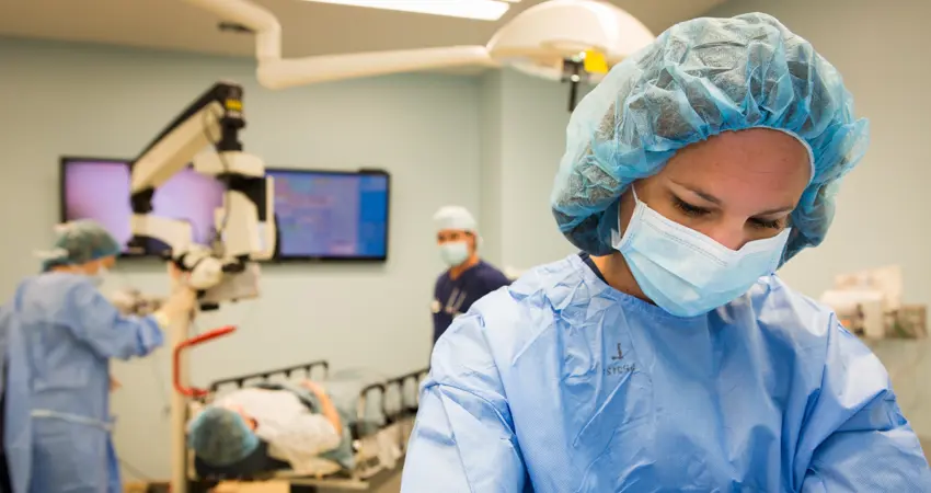 Doctors and patient in operating theatre