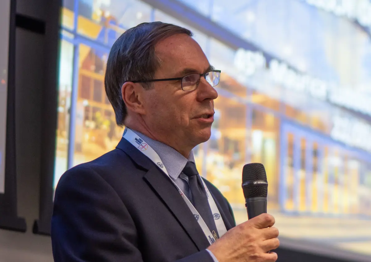 Professor Lionel Tarassenko presenting at an event