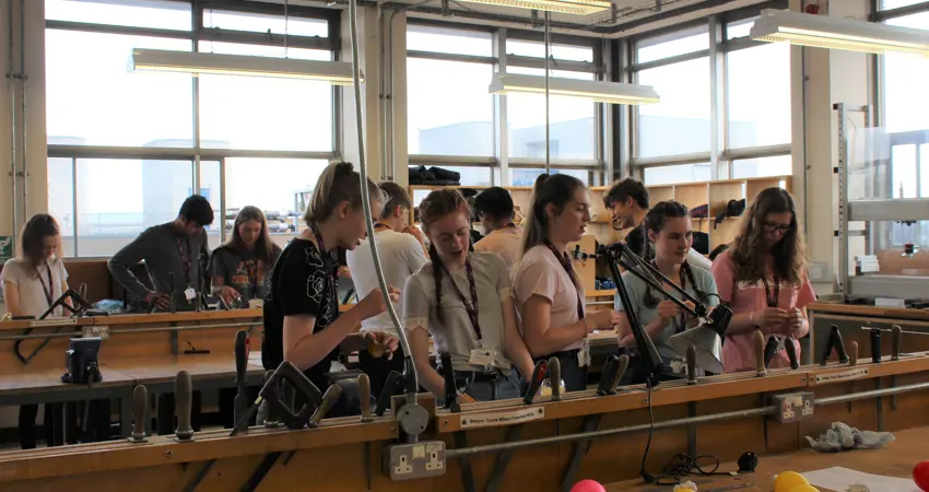 School students in workshop