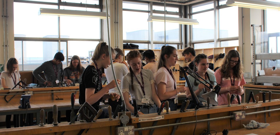 School students in workshop