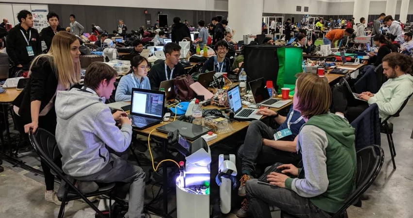 Oxford Robotics Institute Team ORIon in Sydney at the RoboCup contest in 2019