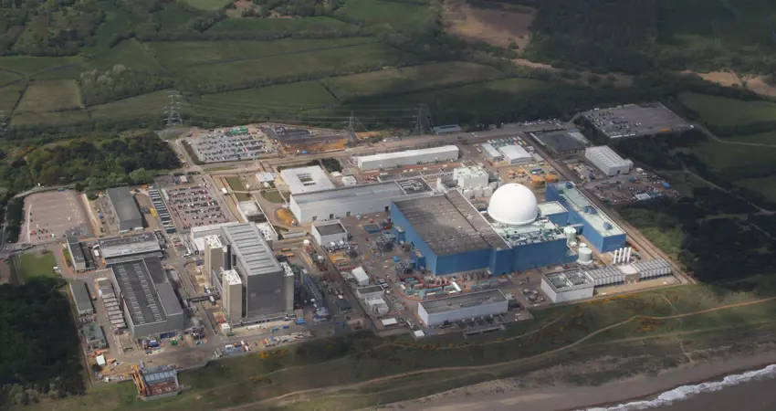 Sizewell B power station from the air