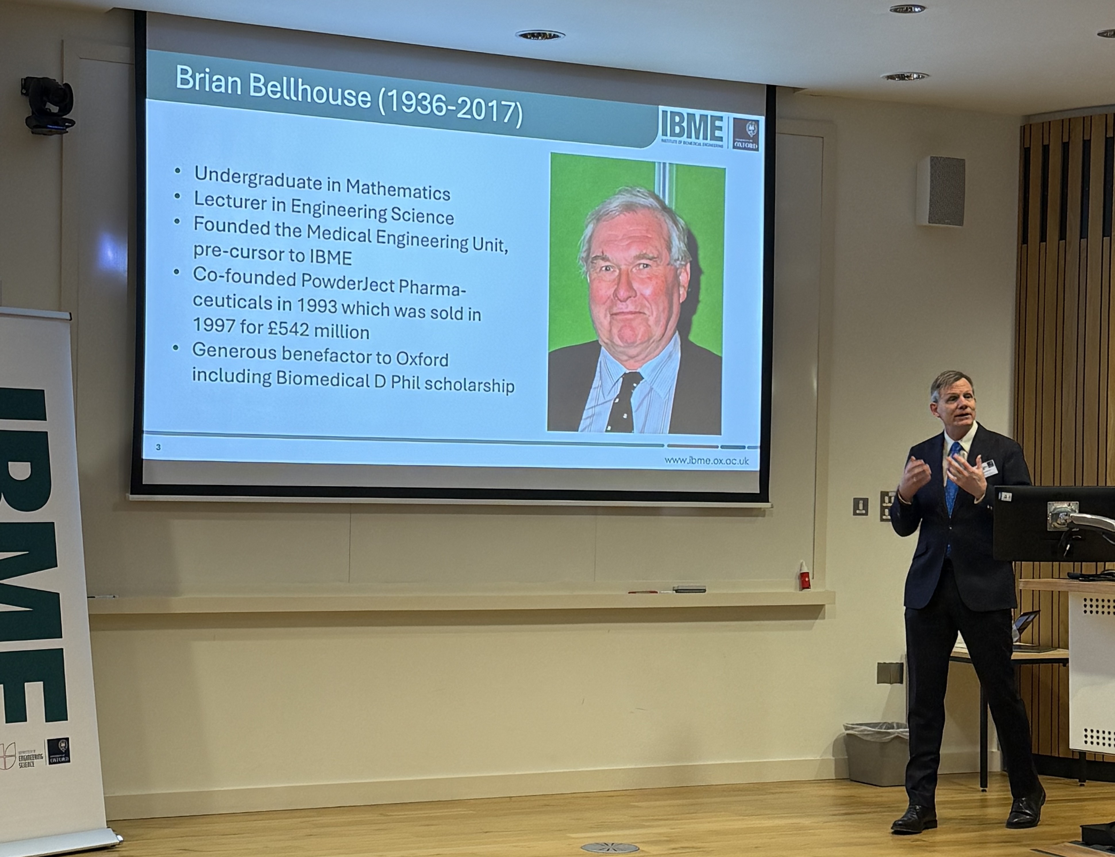 IBME Director, Prof Robin Cleveland, introducing the Bellhouse BioEngenuity Lecture Series