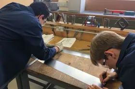 Participants on the Headstart programme taking part in a lab activity