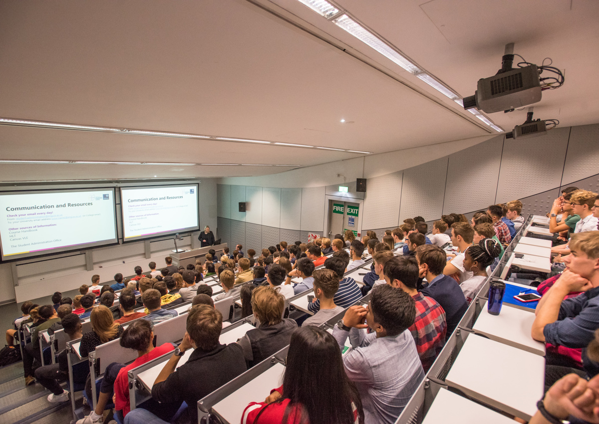 students in lecture theatre