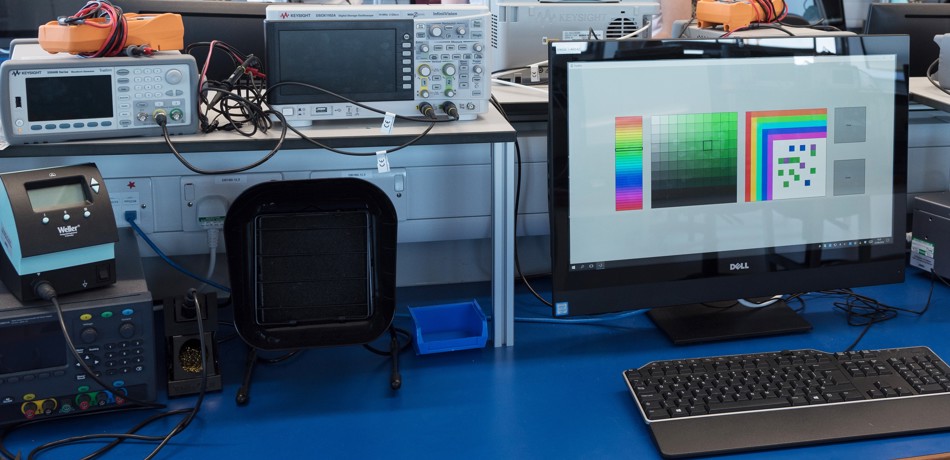 Computer in an electrical lab