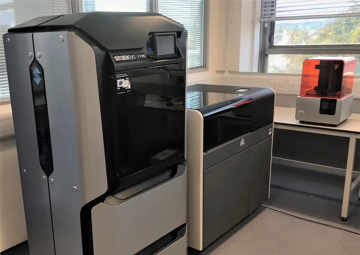 Two large 3D printers