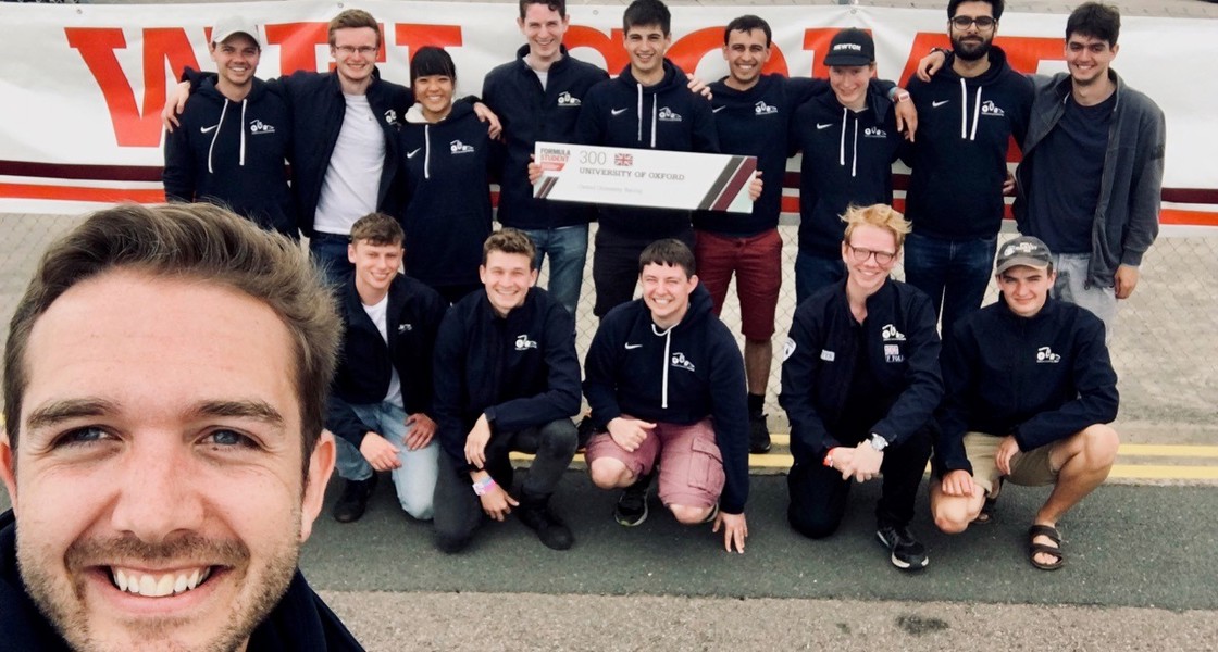 Undergraduate motor racing team with Dr Neil Ashton at Formula Student competition