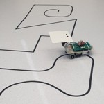 Small robot following black line on floor