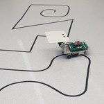 Small robot following black line on floor