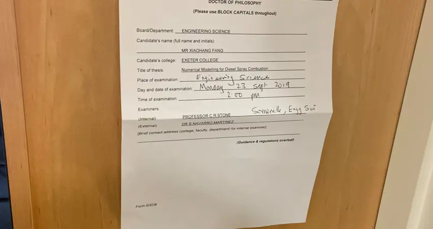 Congratulation to Leo letter pasted on door