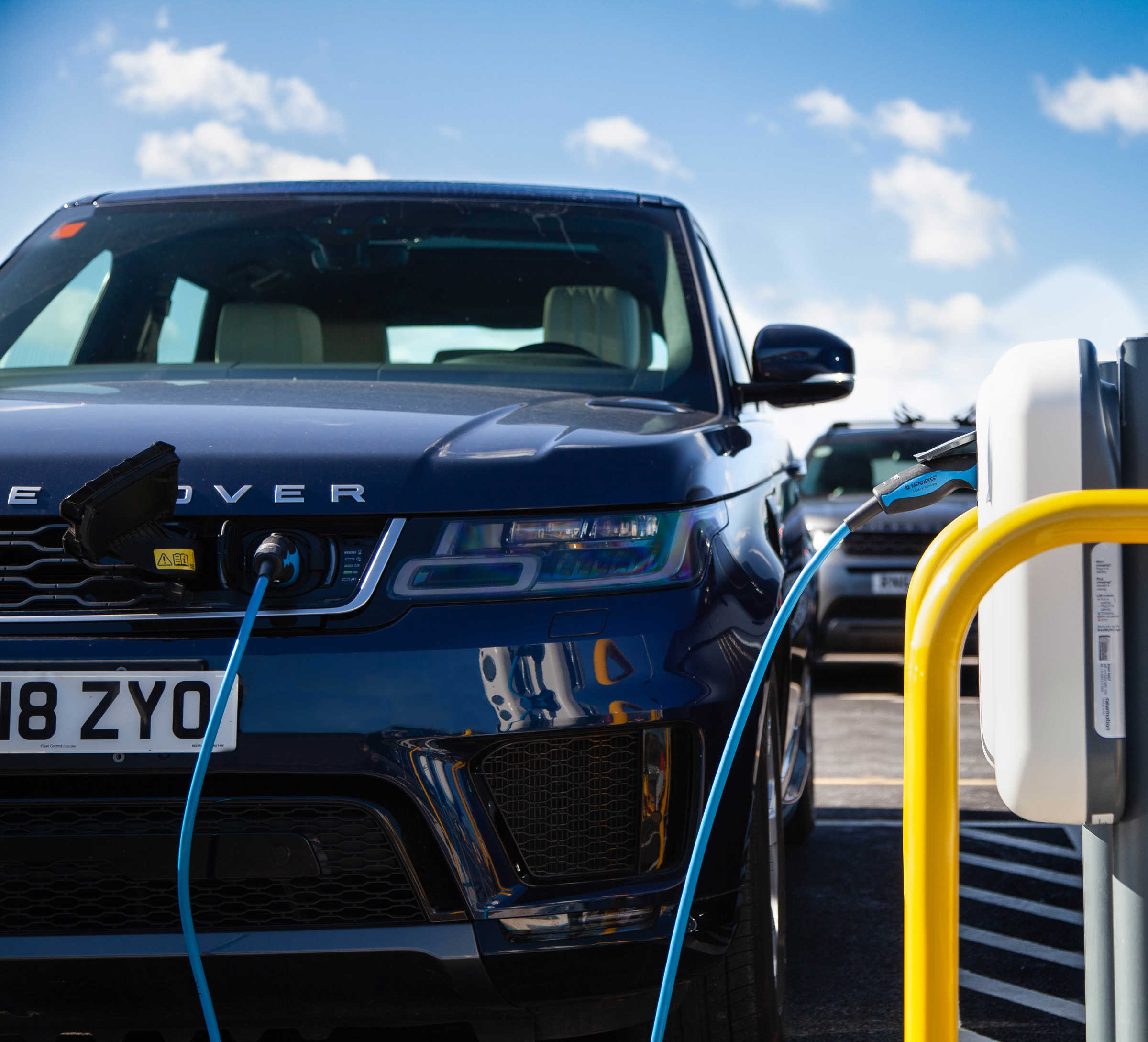 Electric Jaguar Land Rover car charging