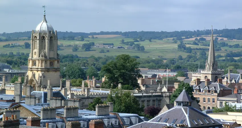 Oxford spires and oxfordshire countryside