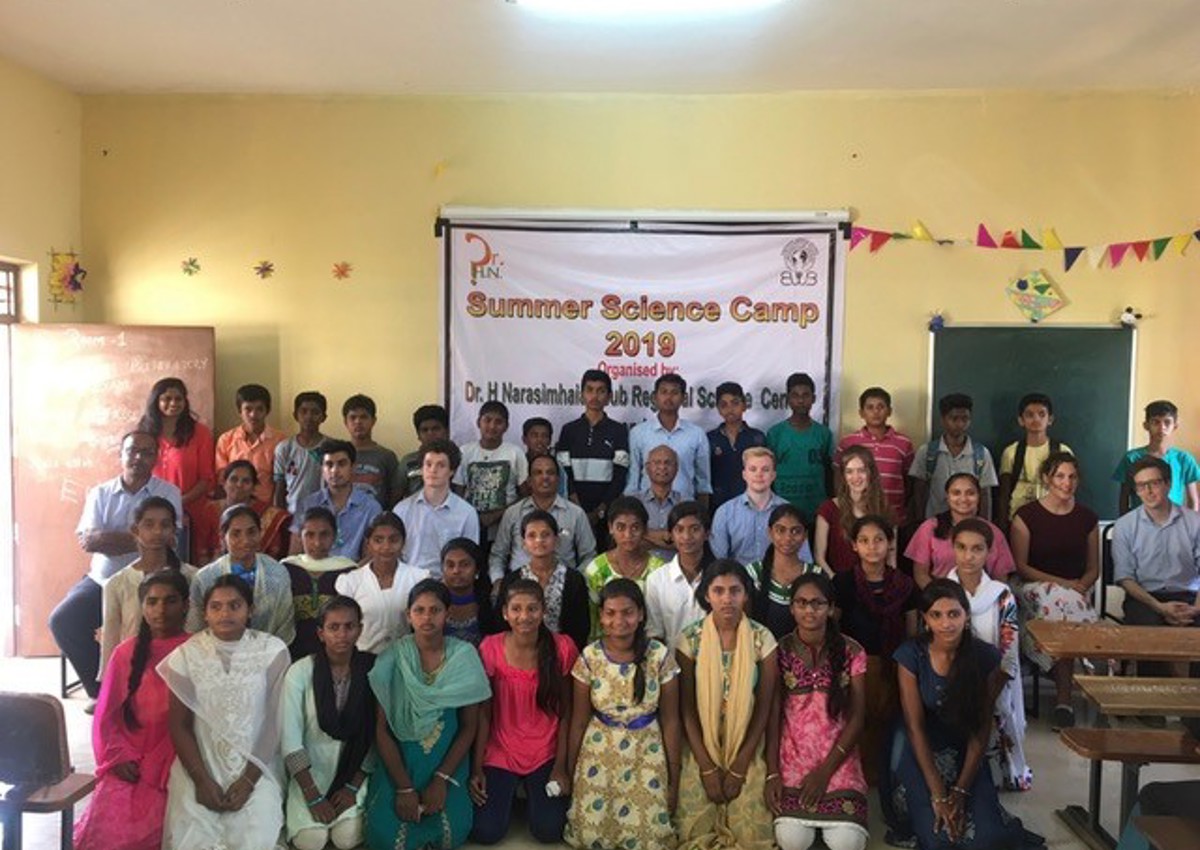 Participants in a Summer Science Camp in rural India organised by the Oxford Engineers without Borders team