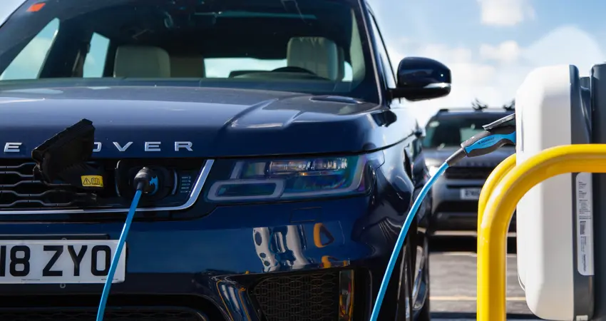 Electric Jaguar Land Rover car charging