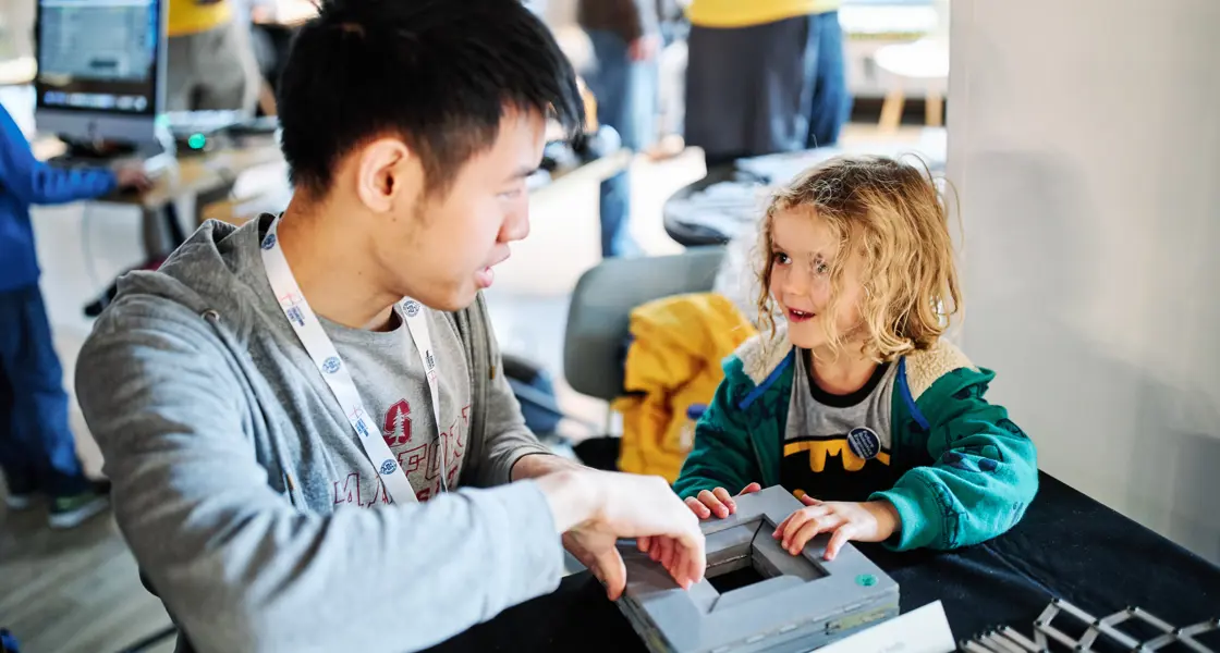 Kids learning about science with researchers