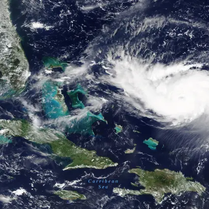 Aerial view of a storm