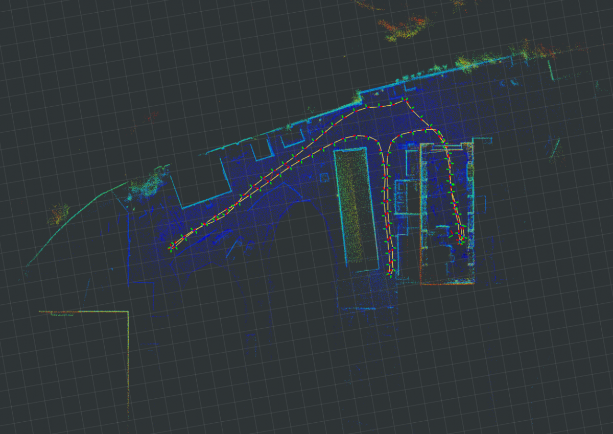 Map produced at Oxford Robotics Institute ORCA Hub demonstration of prototype handheld scanner which maps an area using the same sensors and technology as the ANYmal robot