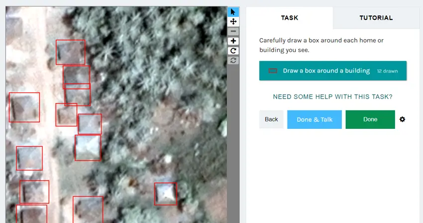 Image identifying rural homes in Sierra Leone in the Power to the People citizen science project
