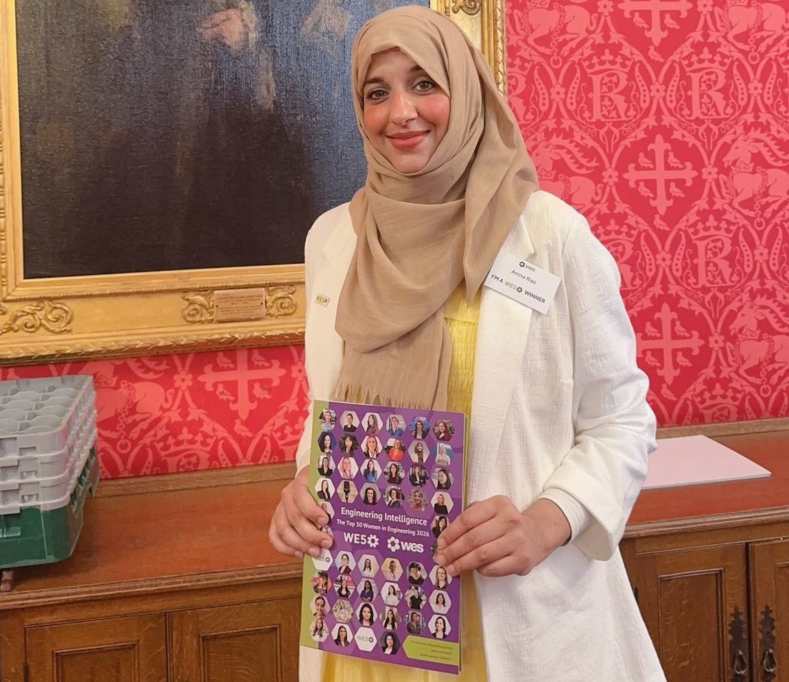 Former Engineering DPhil Dr Amna Riaz, named one of the Women's Engineering Society's Top 50 Women in Engineering (WE50) for 2026