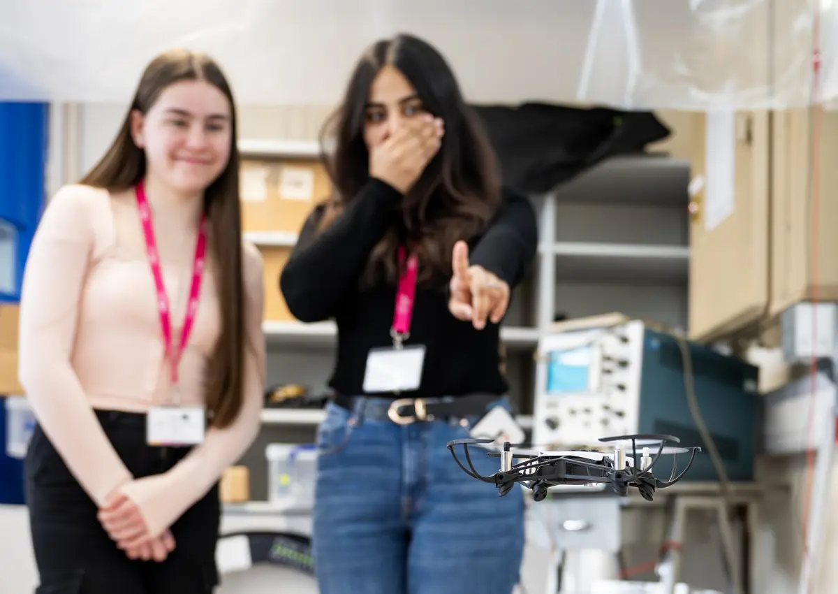 Participants of Access programme Uncover Engineering 2024 watching their Drone fly