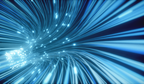  Abstract 3d illustration background of moving of lines for fiber optic network creating technology tunnel