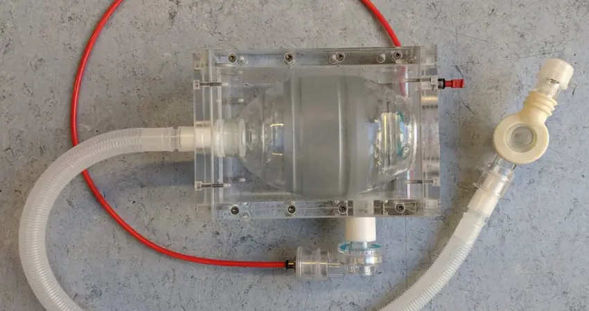 Prototype of air-driven Ambu box seen from the top